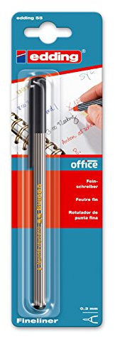 Edding fine Liner Edding 55 finepen, 0,3 mm, Nero