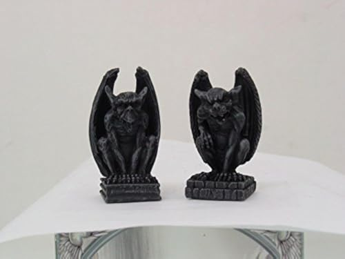 Set of 2:Gargoyle Figurine Desktop Decorative 6.4cm H Gothic Art