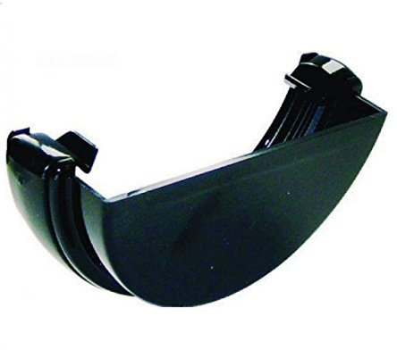 FLOPLAST 112mm Half Round Gutter External Stop End - Black