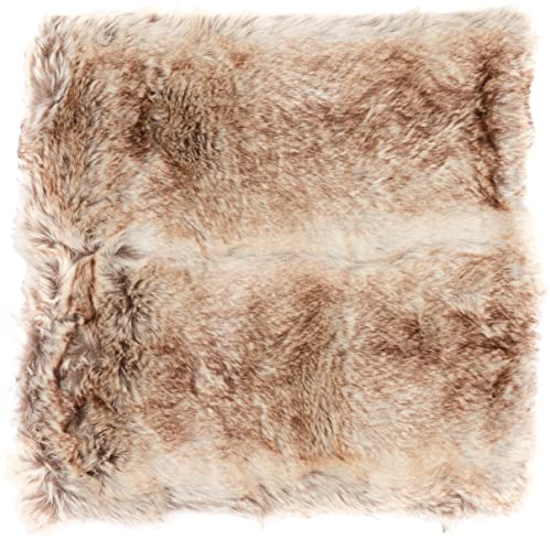 Gözze - Wohnkissenhülle, Kunstfell in edler Pelzoptik, Design Rentier, 50 x 50 cm - Grau/Weiß