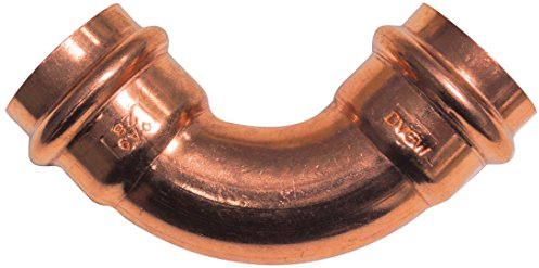 Cornat Press-Bogen 90 Grad Kupfer mit 2 Muffe, A 28 mm, 1 Stück, T650228B