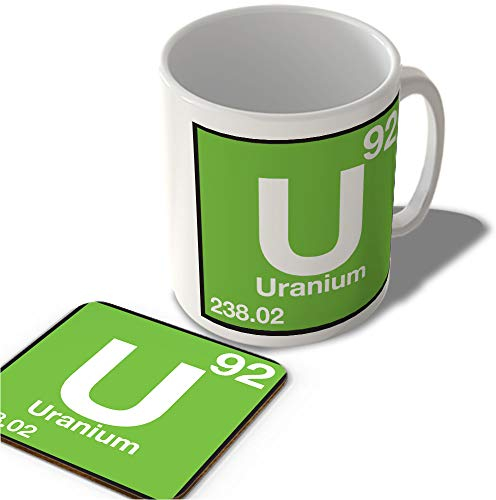 McMug - (92 Uranium - U - Periodic Table Mug and Coaster Set, Ceramic, 11fl.oz.