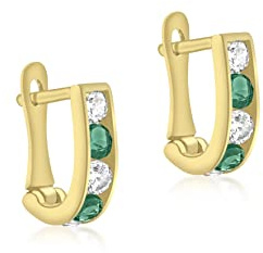 Carissima Gold Damen 9k (375) Gelbgold 10 x 2mm Cubic Zirkonia Halb Hoop Ohrringe