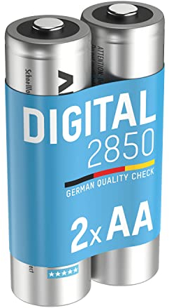 ANSMANN Akku AA Typ 2850mAh NiMH 1,2V - Mignon AA Batterien wiederaufladbar, mit hoher Kapazität ideal für hohen Strombedarf wie Kamera, Foto-Blitz, Taschenlampe, Controller (2 Stück)