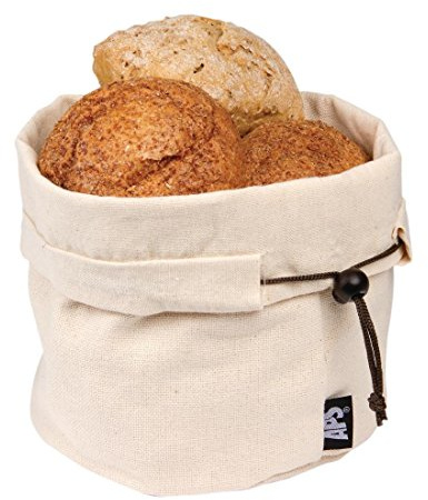 APS beige Brottasche inkl. Wärmekissen mit Keramik-Kugeln und Zugverschluss aus Baumwollen, wiederverwendbar auch für Brötchen, Eier etc. nutzbar, Ø 19,0 cm