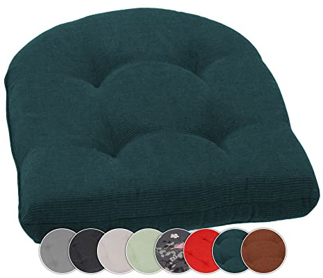 Beo Coussin d’Assise 40x40 cm Semi-Circulaire | Galette de Chaise Respirante fabriquée en UE | Coussin de Chaise résistant aux UV | Coussin de Jardin Lavable | Coussin pour Chaise | Vert foncé