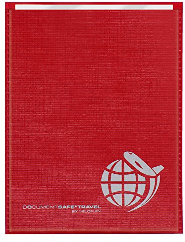 VELOFLEX 3257800 - Document Safe Hülle, Reisepasshülle, Schutzhülle, RFID/NFC-Schutz, 100 x 128 mm, rot, 1 Stück
