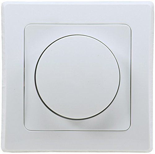 ChiliTec Dimmer für dimmbare 230V LED Lampen DELPHI Serie Dimmschalter 3-60W mit Rahmen Unterputz Montage Weiß