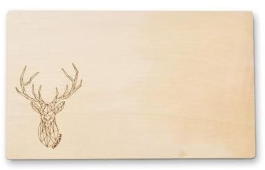 Schneidebrett, Brotzeitbrett aus Holz, Hirsch & Dahaom, Frühstücksbrett, Holzbrettchen für Frühstück & Brotzeit, FSC zertifiziert
