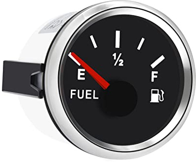 KAOLALI Medidor de Nivel de Combustible, Indicador de Combustible 52mm 0-190ohm LED Digital E-1/2-F Rango