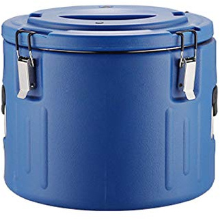 20L Commercial Insulated Rice Barrel with One Botton Exhaust, Refrigerated Transport Bucket Iced Container Beverage Carrier Dispenser for Food Or Cold & Hot Drinks,Blue