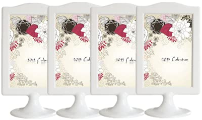 4 Stück stehender Bilderrahmen, selbststehendes Foto, vertikale Halterung, 10 x 15 cm, doppelseitig, Tischnummernhalter, jeder Rahmen bietet Platz für 2 Bilder, Schule, Hochzeit, Party