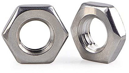 M7 (7 mm) x 0,75 mm dünne Sechskantmuttern (Nicht-Standard-Muttern, spezielle Muttern, maßgeschneiderte Muttern), 304 Edelstahl, Menge: 5 Stück.