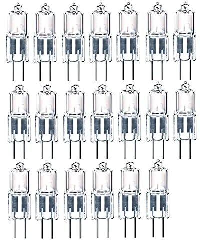 ShuoHui G4 Halogen Bulbs, T3 10W 12V Pin Base Lamps, Capsule Lamp, G4 Socket for Puck Light Under Cabinet, Chandelier, 100 lm Warm White 2700 K (20)