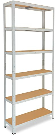 shelfplaza Office 200x100x30cm Schwerlastregal lichtgrau 6 Böden x 145kg | Kellerregal · Lagerregal · Metallregal · Regale für Kellerraum · Steckregal · Abstellraum Regal