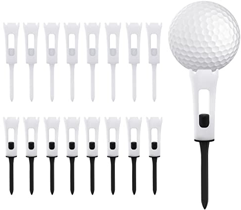 Linkidea Kunststoff-Golf-Tees, 16 Stück, 4 Zinken, 8,9 cm, professionelle Leistung, niedriger Widerstand, stoßdämpfende Tees, Golfzubehör