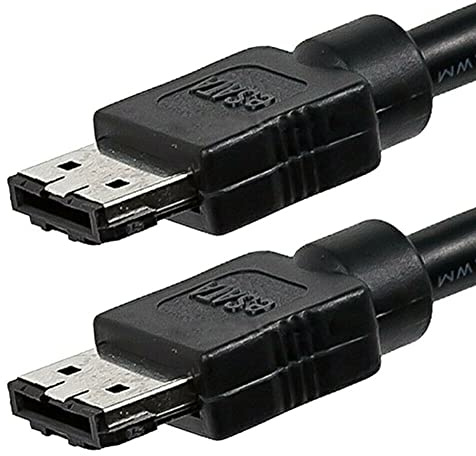 TUDIN 6FT eSATA to eSATA 6Gbps HDD Hard Drive Data External Cable Shielded Cord Black
