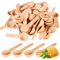 Vegena 100 cucharas de madera pequeñas, redondas, de madera, con mango corto, cuchara de especias, para especias, miel, café, sal, tarros de mermelada, azúcar, niños (6,8 cm)