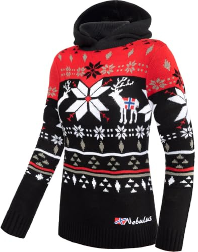 Nebulus Damen Pullover NORJAN, Warmer Hoody, schicker Pullover im Norweger-Style