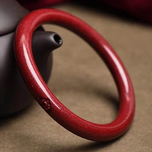 Armband Feng Shui Armband Zinnober Kristallstein Armreif Auspicious Clouds Viel Glück Armband Vintage Kristall Armband for Frauen Talisman Naturedelstein Attract Wealth Prosperity,62mm (Size : 56mm Zi