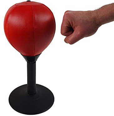 Tisch Punchingball rot Antistress Boxbirne mini Boxball mit Saugnapf