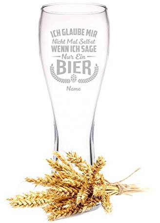 Leonardo Weizenglas mit Gravur - Ich glaube mir nicht mal selbst - Personalisiert mit Namen - Geschenk für Bierkenner - Geschenkidee für Ihn zum Geburtstag - Geschenke für Papa zum Vatertag - 500 ml