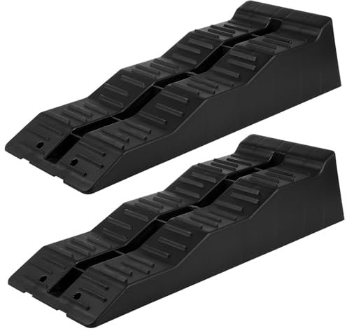 VICASKY 2stücke Hochleistungs-rv Leveler Rampen -level Kunststoff Auffahrrampen Für Wohnmobile Tragfähigkeit Lösung Für Stabiles Und Anheben Von Fahrzeugen