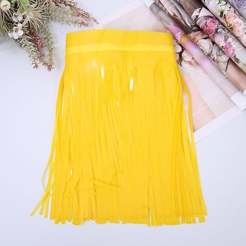 SYSUII 5 Stück Lametta Girlande Metallic Folie Fringe Gelb Party Deko Girlanden Weihnachten Fransengirlande Raum Dekoration Partydeko Hängende Lametta Fringe Banner für Hochzeit Geburtstag Zimmer