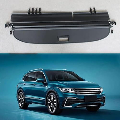 Auto Einziehbare Hintere Kofferraum Hutablage für VW Tiguan 2017 2018 2019 2020 2021 2022, Schattenschutz PrivatsphäRe Vorhang ZubehöR