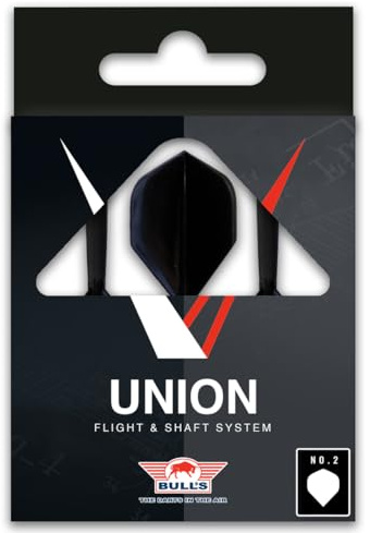 Bull's Union Moulded Shaft Flight: Revolutionieren Sie Ihr Dartspiel mit überlegener Gestaltung und Leistung - Schwarz, Mittel