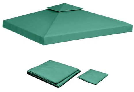 2 Tier Gazebo Replacement Top Cover,Large Size 3X3 m Garden UV Resistant Waterproof Canopy,Heavy Duty Double Tiered Gazebo Pavilion Roof Protection for Yard Patio Garden Outdoor Canopy Sunshade