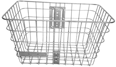 JISADER Cesta Delantera para Bicicleta, Cesta de Almacenamiento práctica, Estante de Carga para Bicicleta, Cesta Delantera para triciclos, Hombres, Mujeres, Plata