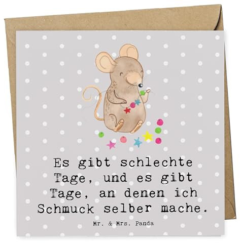 Mr. & Mrs. Panda Deluxe Karte Maus Schmuck selber machen - Geschenk, faltkarte, anlasskarte, doppelkarte, Basteln, DIY, Klappkarte, Glückwunschkarte, Grußkarte