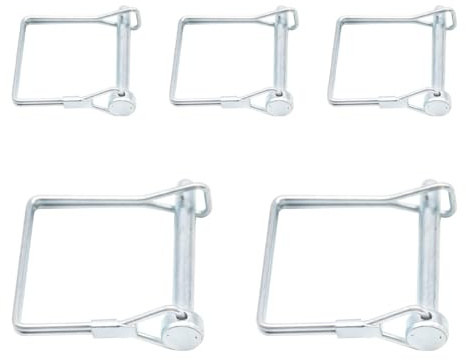 Ruidee 5 Stück Rechteck Splinte 6x50mm Welle Sicherungsstift Kupplungsstift Karbonstahl Sicherungssplint Sicherungsbolzen Oberlenkerbolzen für Bauernhof-Anhänger, Bauernhof, Garten (FSX/6x50mm)