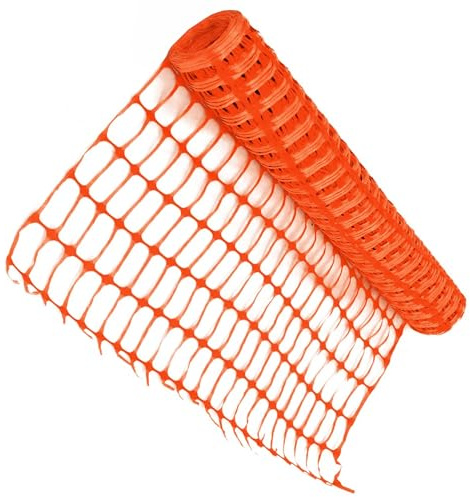 50m Barrier Fencing Mesh Safety Netting Roll Orange | Temporary Outdoor Fence For Construction Sites