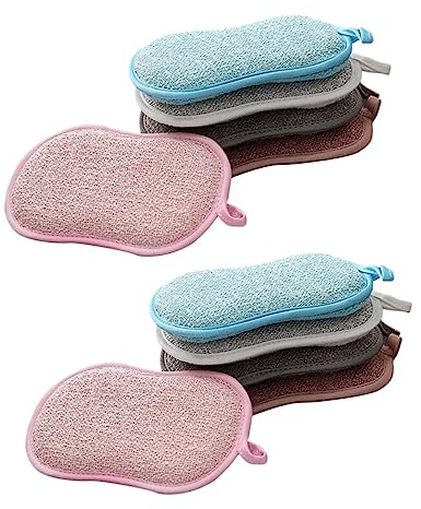 Anneome Dishwashing Sponge Pads Random Color Kitchen Cleaning Scrubber 10pcs Double Sided Sponge Scourers Purpose Cleaning Tool for Dish Washing for Home and Household Use | Fine Workmanship, Household Cleaning Pads, Keep Dishes and Appliances Clean Random Color