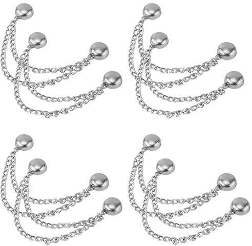 8pcs Pince Vêtements Magnétiques Multifonctions, Pinces Boutons Magnétiques Chaîne Épingles Vêtements Magnétiques Pince Serrage Taille Pantalon Chemise Jupe Pantalon Robe(Argent)