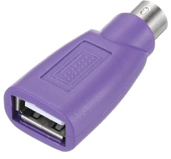 sourcing map 4 Pcs PS/2 to USB Port, PS/2 Male to USB Female Adapter for Wired Mouse Keyboard Desktop PC Laptop Notebook, Purple