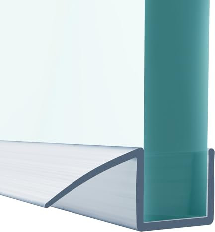 Duschdichtung, Duschtürdichtungsstreifen für 4–6 mm gebogenes Glas, das bis zu 10 mm Lücke abdeckt, vorgebogene Duschtürdichtung, transparenter Duschdichtungsersatz (transparent, 8–10 mm, Glas, 200