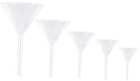 Garneck Embudo Triangular De Vidrio Para Laboratorio, Conjunto De 5 Piezas (30/40/50/60/75mm), Resistente Temperatura, Embudo De Filtrado Reutilizable Para Experimentos Químicos