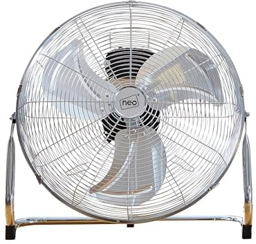 Neo High Velocity Quiet Portable Steel Metal Floor Standing Freestanding Industrial Gym Cooling Fan 3 Speeds (9 Inch)