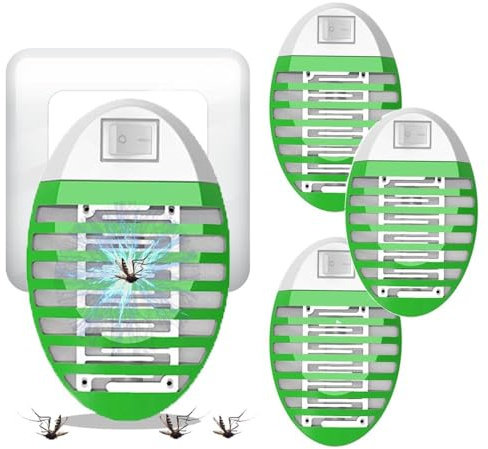 Lampe Anti Moustique,UV électrique Anti-Moustique,Piège à Mouches, Moustiques Tueur Lampe,électrique Non Toxique et sûre,pour Maison, intérieur, Cuisine, Salon(4 Paquets)