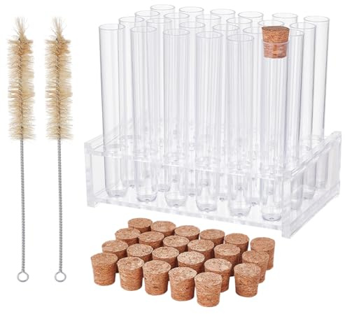 OLYCRAFT 27pcs/set Support à tubes en acrylique 77x125x07cm Porte-tubes en plastique Kit tubes à essai 48 trous Supports tubes centrifuges transparents laboratoire chimie expériences scientifiques