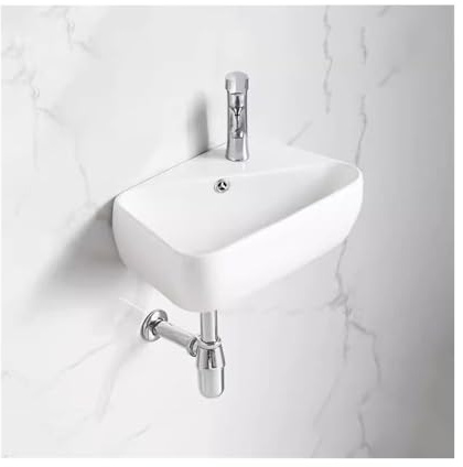 Generisch Badezimmer-Waschbecken - Kleines Keramikwaschbecken für den Haushalt, Balkonwaschbecken, Eckwaschbecken, Mini-Waschbecken, kleine Größe, Wandwaschbecken, Waschtisch, Kunstwaschbecken