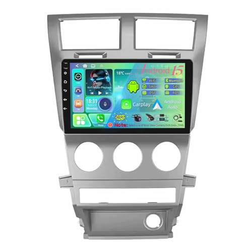 9 Pollici Android 15 Autoradio 2 Din per Dodge Nitro 2006-2011 con Bluetooth Senza fili CarPlay GPS Navi Telecamera Posteriore Comandi al volante(T100 [2+32G])