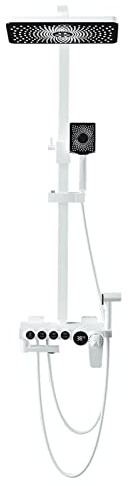 Shower Head High Pressure Constant Temperature Rainfall Shower Head Handheld Combo 6 Settings with Height/Angle Adjustable Extension Arm