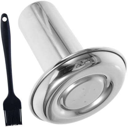 TOYZFRIENDY Support de Rôtissage Poulet Canette Bière INOX avec Plateau Intégré pour Barbecue et Four Maintien Vertical pour Cuisson Homogène Outil Polyvalent pour Grillades et Réunions Plein