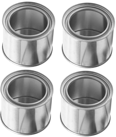 Lurrose 4pcs Metal Paint Storage Buckets with Lids Thickened Small Round Tins for Sample Preservation Leakproof Empty Paint Cans Suitable for Industrial Laboratory and Craft Use