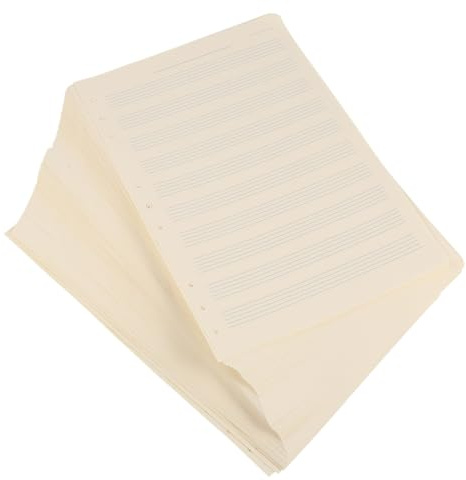 SOPOTUTU Music Manuscript Paper Refill Loose-Leaf Blank Sheet Music for Composition Notebook 100 Sheets 10-Row Staff Paper Refill Papers for Students Musicians Writing and Practice