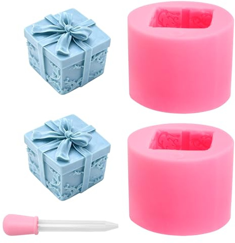 2 Pezzi Stampi per Candele Stampis Candele fai da te Stampi per Candeles Natalizie 3D Stampi per Candeles in Silicone per la Produzione Decorazioni Natalizie Fai Da Te